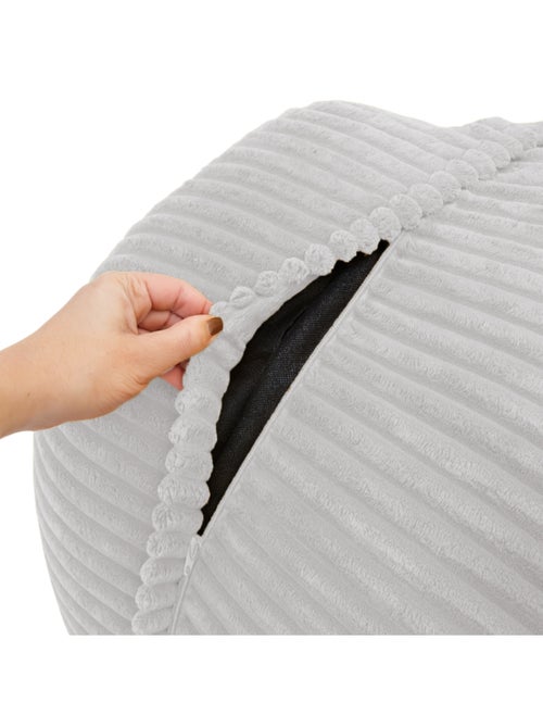 Pouf XXL déhoussable en velours côtelé BANANAIR 110 x 100 cm - Kiabi