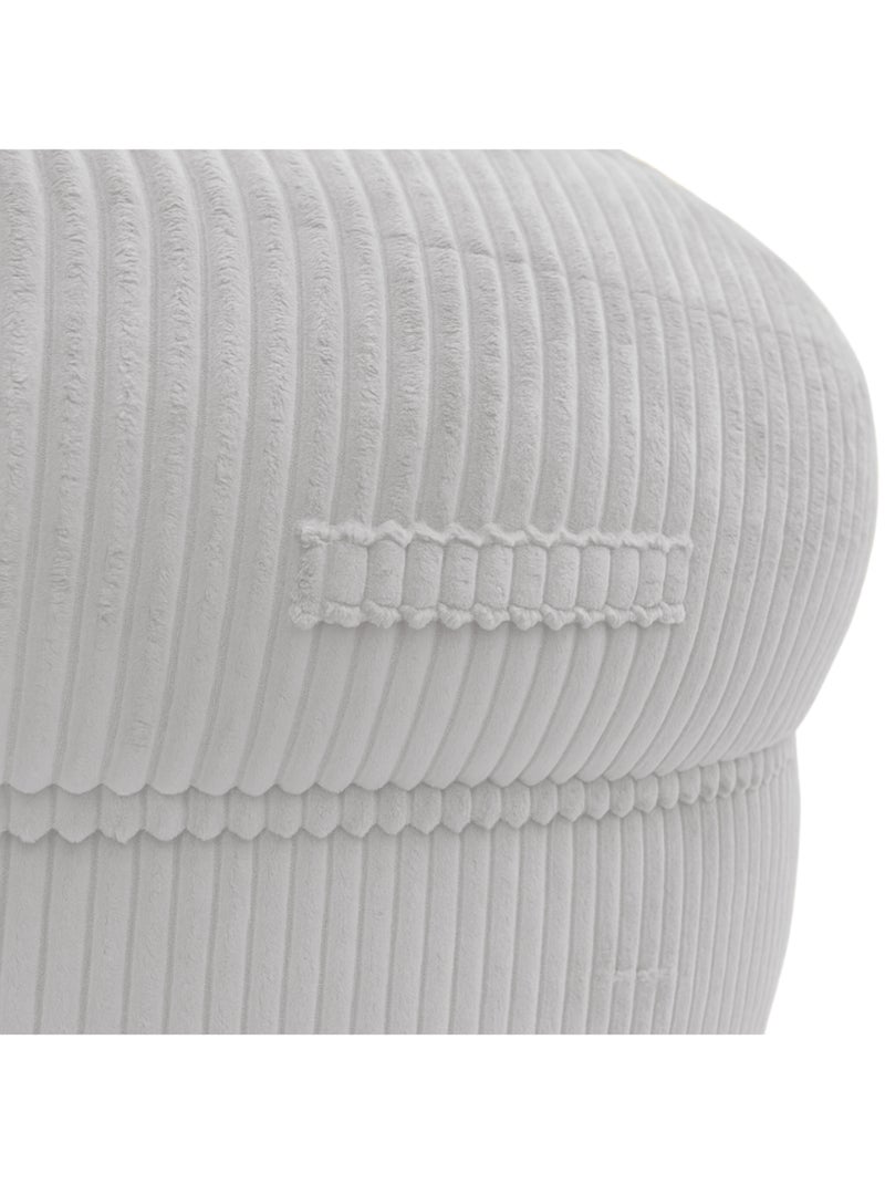 Pouf XXL déhoussable en velours côtelé BANANAIR 110 x 100 cm Gris clair - Kiabi