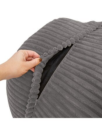 Pouf XXL déhoussable en velours côtelé BANANAIR 110 x 100 cm