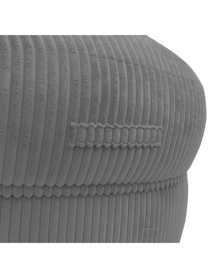 Pouf XXL déhoussable en velours côtelé BANANAIR 110 x 100 cm Gris foncé - Kiabi