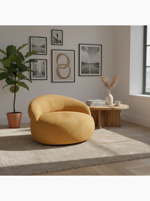 Pouf XXL déhoussable en velours côtelé BANANAIR 110 x 100 cm - Kiabi