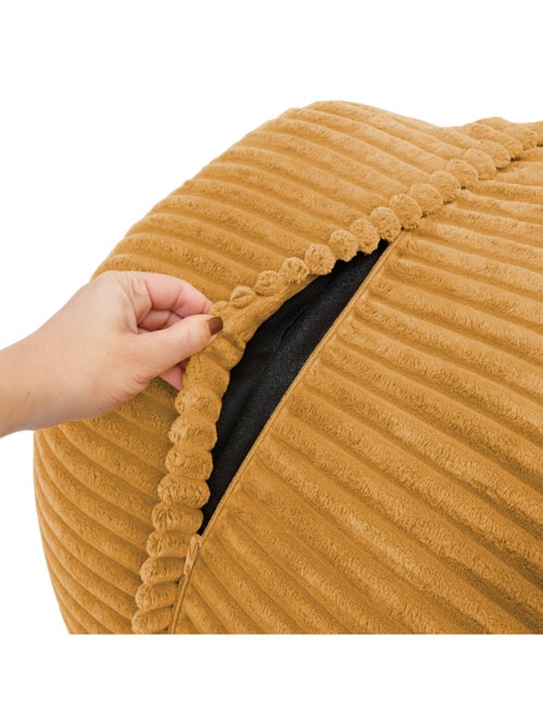 Pouf XXL déhoussable en velours côtelé BANANAIR 110 x 100 cm - Kiabi