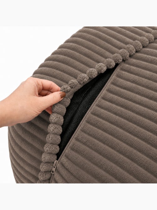 Pouf XXL déhoussable en velours côtelé BANANAIR 110 x 100 cm - Kiabi