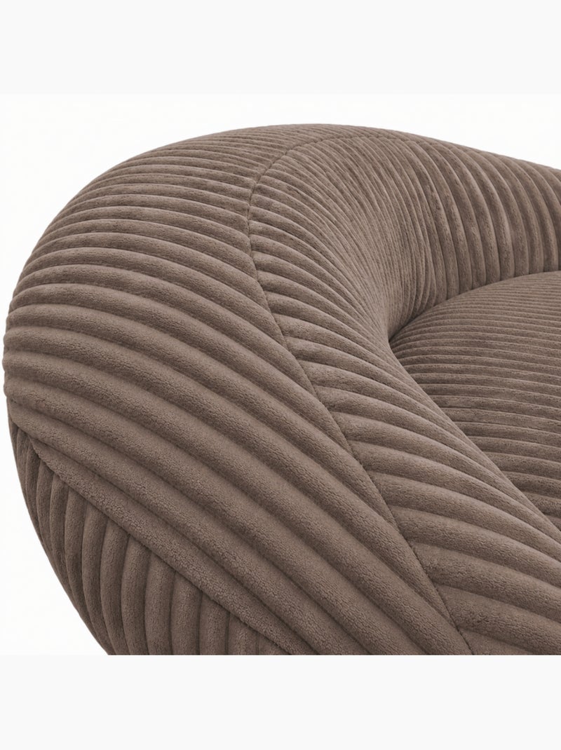 Pouf XXL déhoussable en velours côtelé BANANAIR 110 x 100 cm Marron - Kiabi