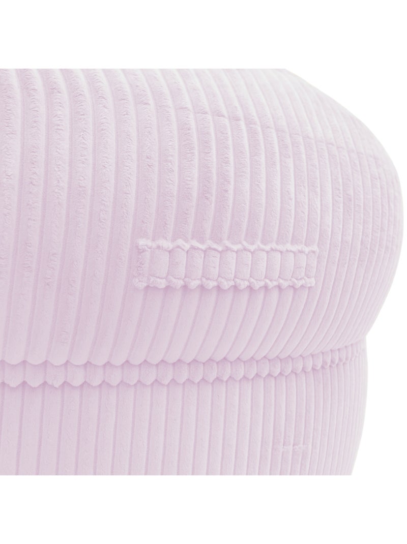 Pouf XXL déhoussable en velours côtelé BANANAIR 110 x 100 cm Rose pâle - Kiabi