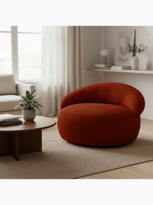 Pouf XXL déhoussable en velours côtelé BANANAIR 110 x 100 cm - Kiabi