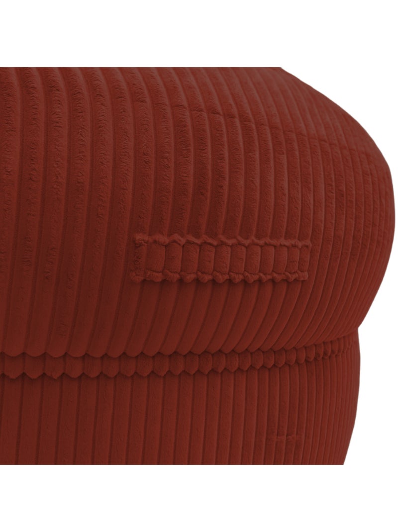 Pouf XXL déhoussable en velours côtelé BANANAIR 110 x 100 cm Rouge brique - Kiabi