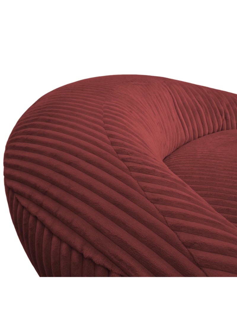Pouf XXL déhoussable en velours côtelé BANANAIR 110 x 100 cm Rouge brique - Kiabi