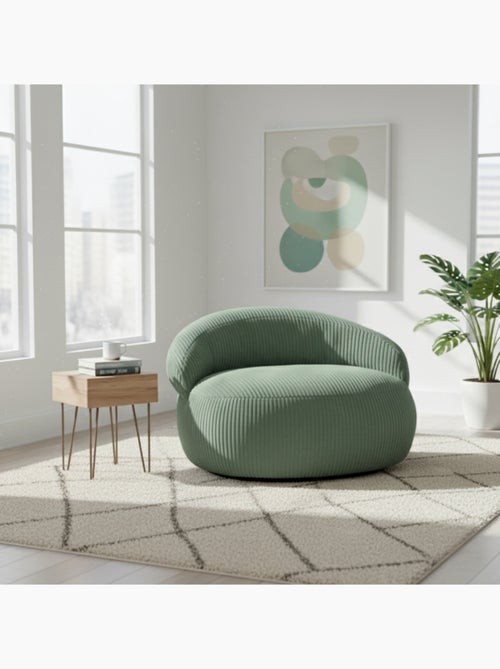 Pouf XXL déhoussable en velours côtelé BANANAIR 110 x 100 cm - Kiabi Pouf XXL déhoussable en velours côtelé BANANAIR 110 x 100 cm - Kiabi