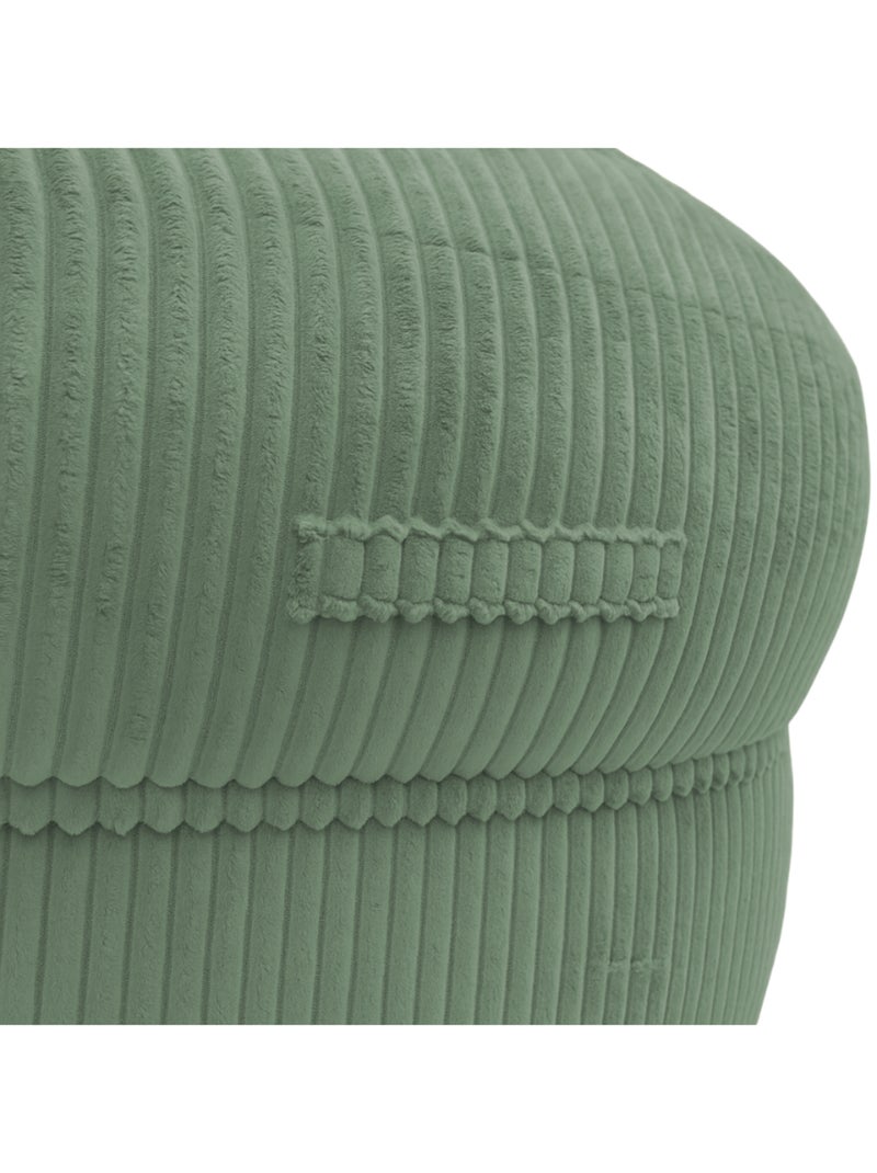 Pouf XXL déhoussable en velours côtelé BANANAIR 110 x 100 cm Vert forêt - Kiabi
