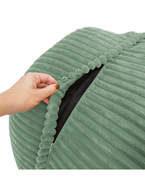 Pouf XXL déhoussable en velours côtelé BANANAIR 110 x 100 cm - Kiabi Pouf XXL déhoussable en velours côtelé BANANAIR 110 x 100 cm - Kiabi