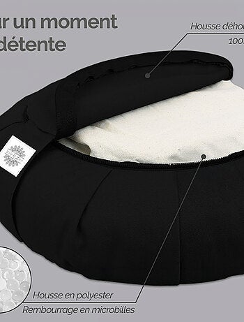 Pouf, zafu, coussin de méditation, yoga - Rond - 38 x 38 x 13 cm - Vivezen