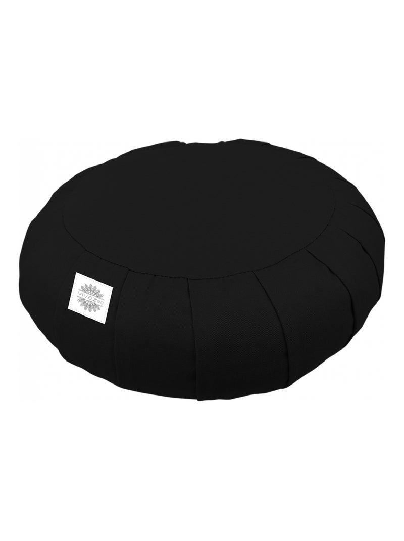 Pouf, zafu, coussin de méditation, yoga - Rond - 38 x 38 x 13 cm - Vivezen Noir - Kiabi
