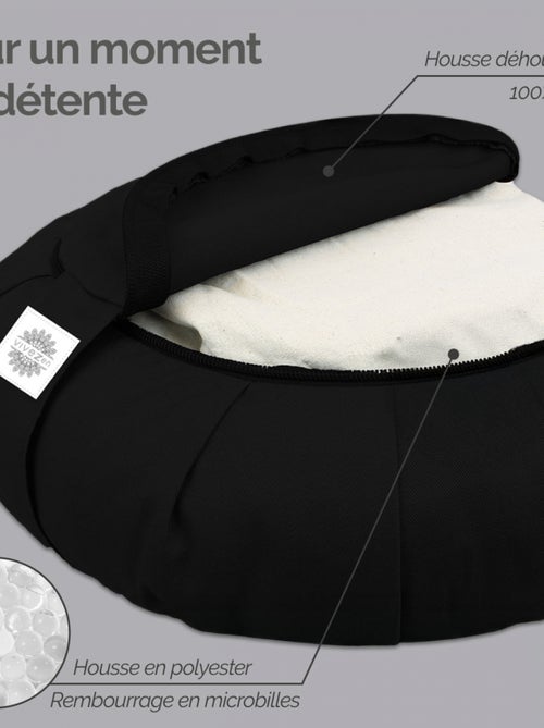 Pouf, zafu, coussin de méditation, yoga - Rond - 38 x 38 x 13 cm - Vivezen - Kiabi