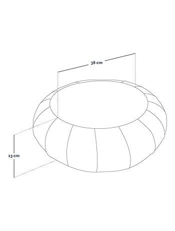 Pouf, zafu, coussin de méditation, yoga - Rond - 38 x 38 x 13 cm - Vivezen