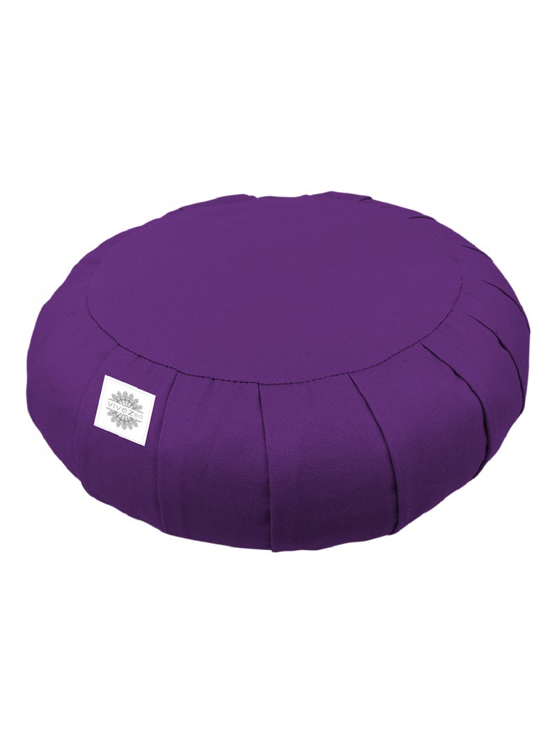Pouf, zafu, coussin de méditation, yoga - Rond - 38 x 38 x 13 cm - Vivezen Violet - Kiabi