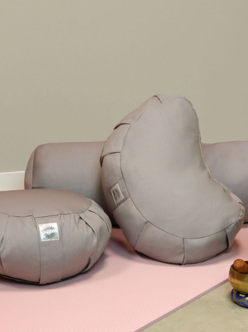 Pouf, zafu, coussin de méditation, yoga - Rond - 38 x 38 x 13 cm - Vivezen Violet - Kiabi