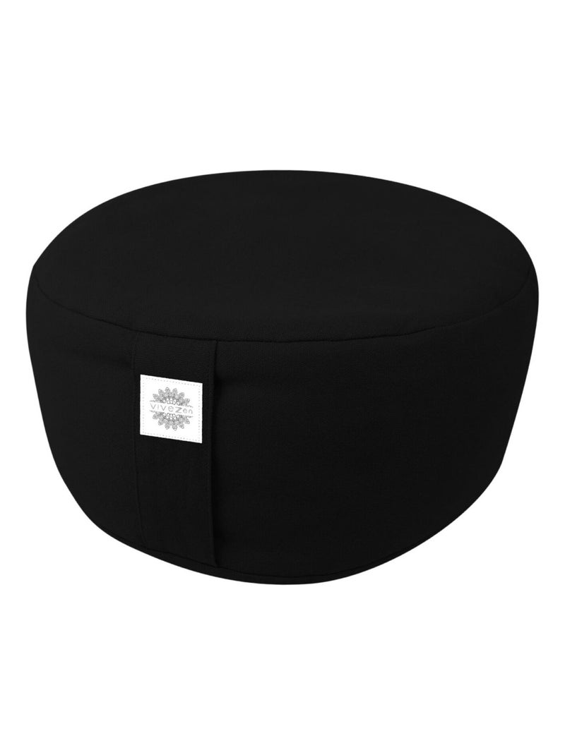 Pouf, zafu, coussin de méditation, yoga - Rond - Vivezen Noir - Kiabi