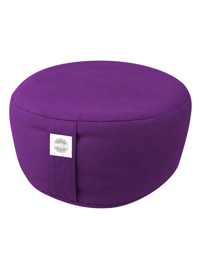 Pouf, zafu, coussin de méditation, yoga - Rond - Vivezen Violet - Kiabi