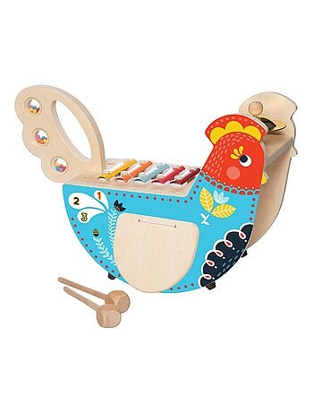 Poule musicale en bois