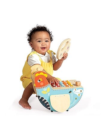 Poule musicale en bois