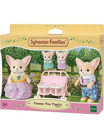 Poupée - sylvanian families - famille fennec - multicolore - articulée et habillée avec soin