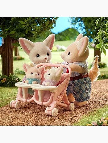 Poupée - sylvanian families - famille fennec - multicolore - articulée et habillée avec soin