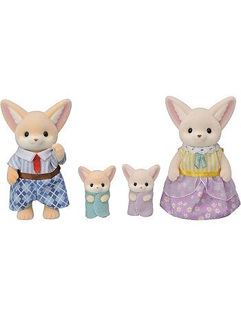 Poupée - sylvanian families - famille fennec - multicolore - articulée et habillée avec soin