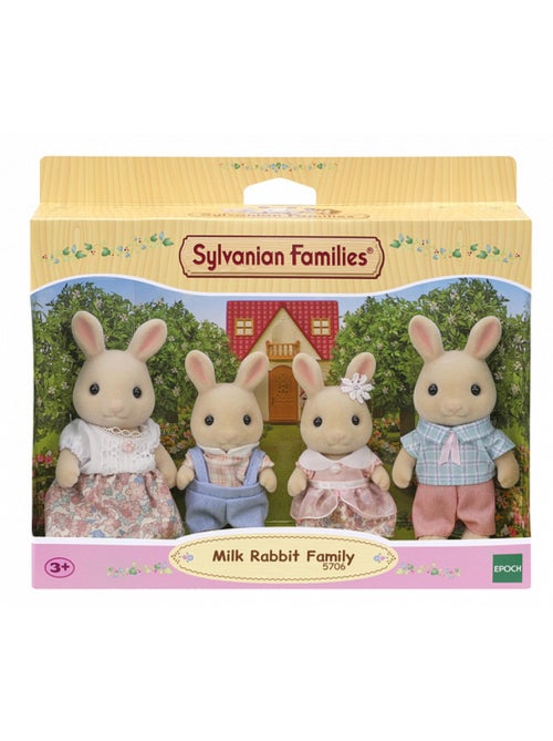 Poupée - sylvanian families - la famille lapin crème - articulée et habillée avec soin - Kiabi