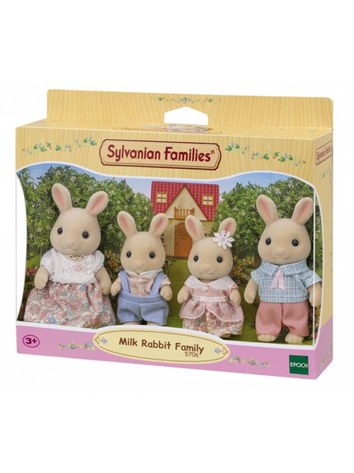 Poupée - sylvanian families - la famille lapin crème - articulée et habillée avec soin - Kiabi