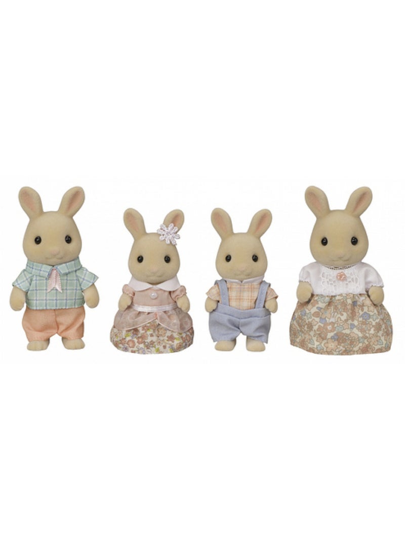 Poupée - sylvanian families - la famille lapin crème - articulée et habillée avec soin Blanc - Kiabi