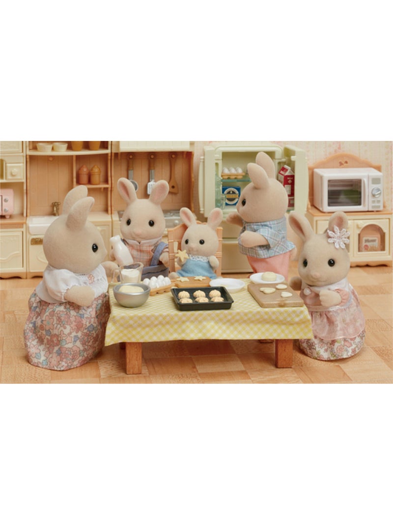 Poupée - sylvanian families - la famille lapin crème - articulée et habillée avec soin Blanc - Kiabi