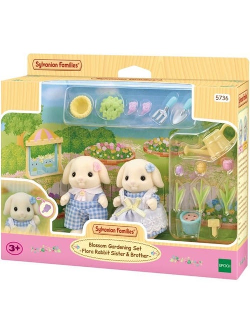 Poupée - sylvanian families - le frère et la sœur lapin bélier - jardinage - articulés - multicolore - Kiabi