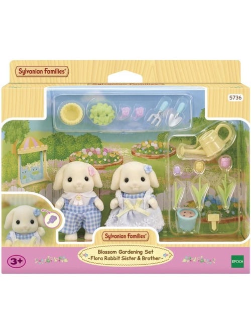 Poupée - sylvanian families - le frère et la sœur lapin bélier - jardinage - articulés - multicolore - Kiabi