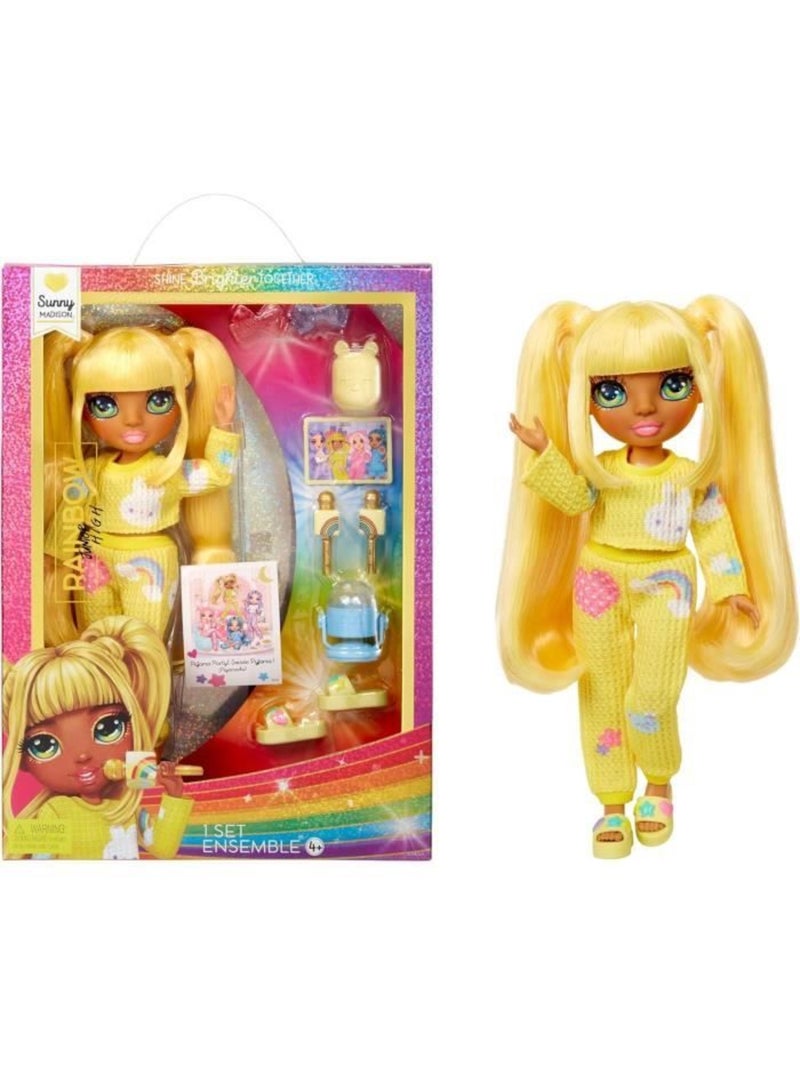 Poupée 22cm Sunny (jaune) Rainbow Junior High Pyjama Party - Rainbow High Multicolore - Kiabi