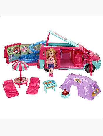 Poupée avec camping-car et accessoires bella