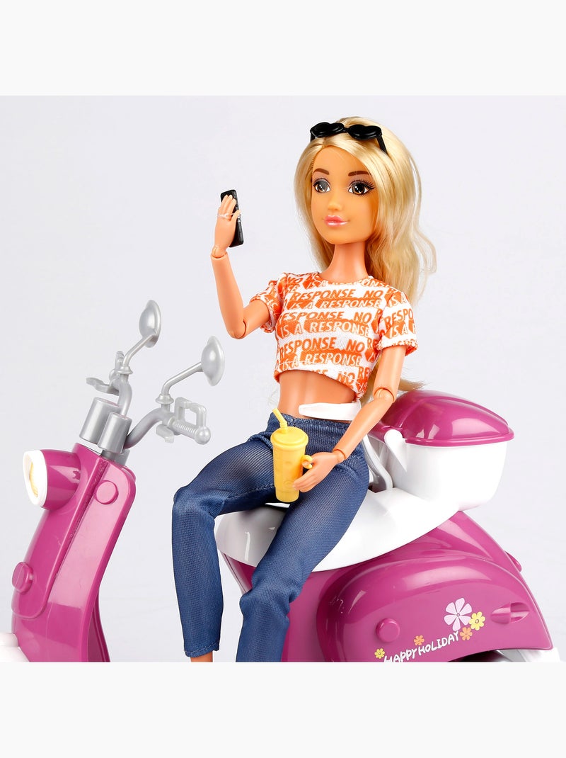 Poupée avec scooter et accessoires isabella N/A - Kiabi