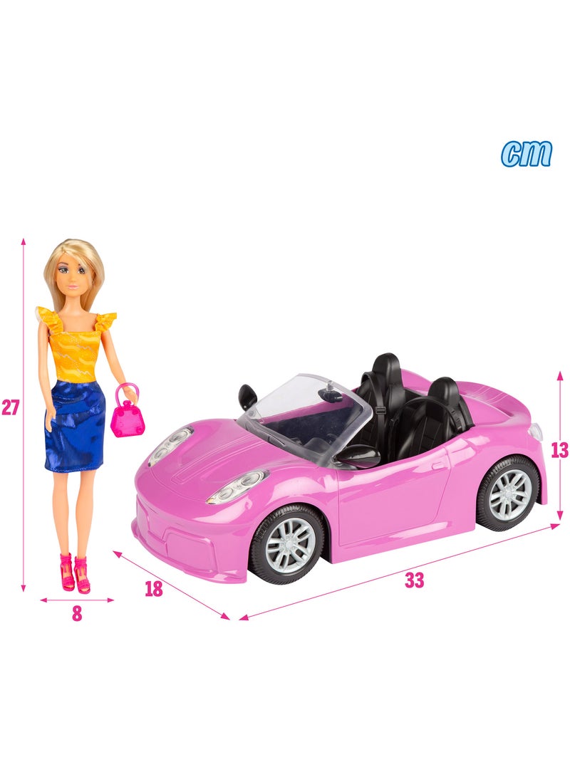 Poupée avec voiture de sport et accessoires isabella N/A - Kiabi