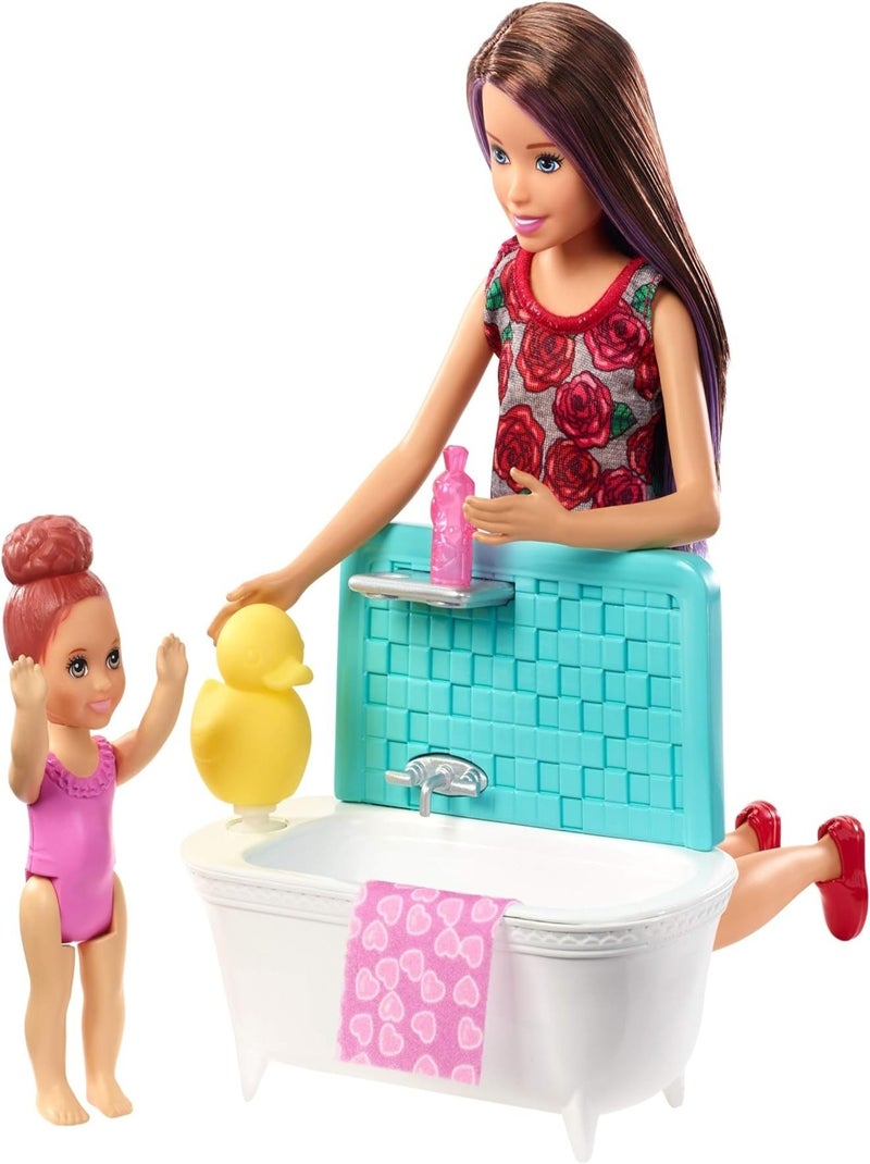 Poupée Barbie - Coffret Babysitter - Heure Du Bain - Mattel Multicolore - Kiabi