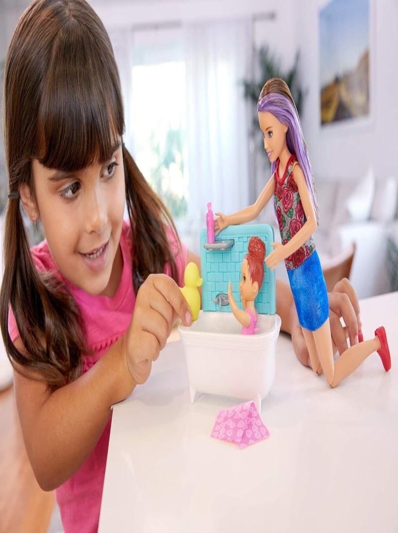Poupée Barbie Coffret Babysitter - Mattel Multicolore - Kiabi