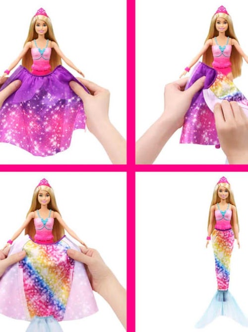 Poupée Barbie : Dreamtopia : Barbie Transformation Princesse Sirène - Kiabi