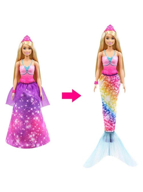 Poupée Barbie : Dreamtopia : Barbie Transformation Princesse Sirène - Kiabi