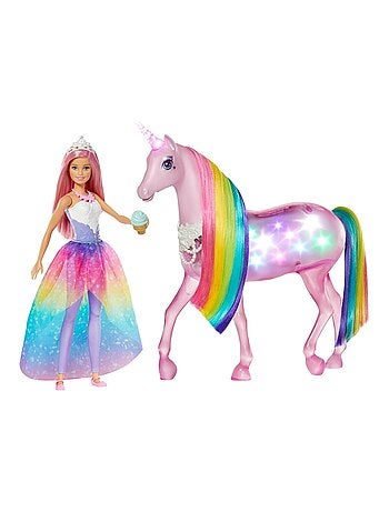 Poupée Barbie Dreamtopia : Princesse et licorne lumières magiques