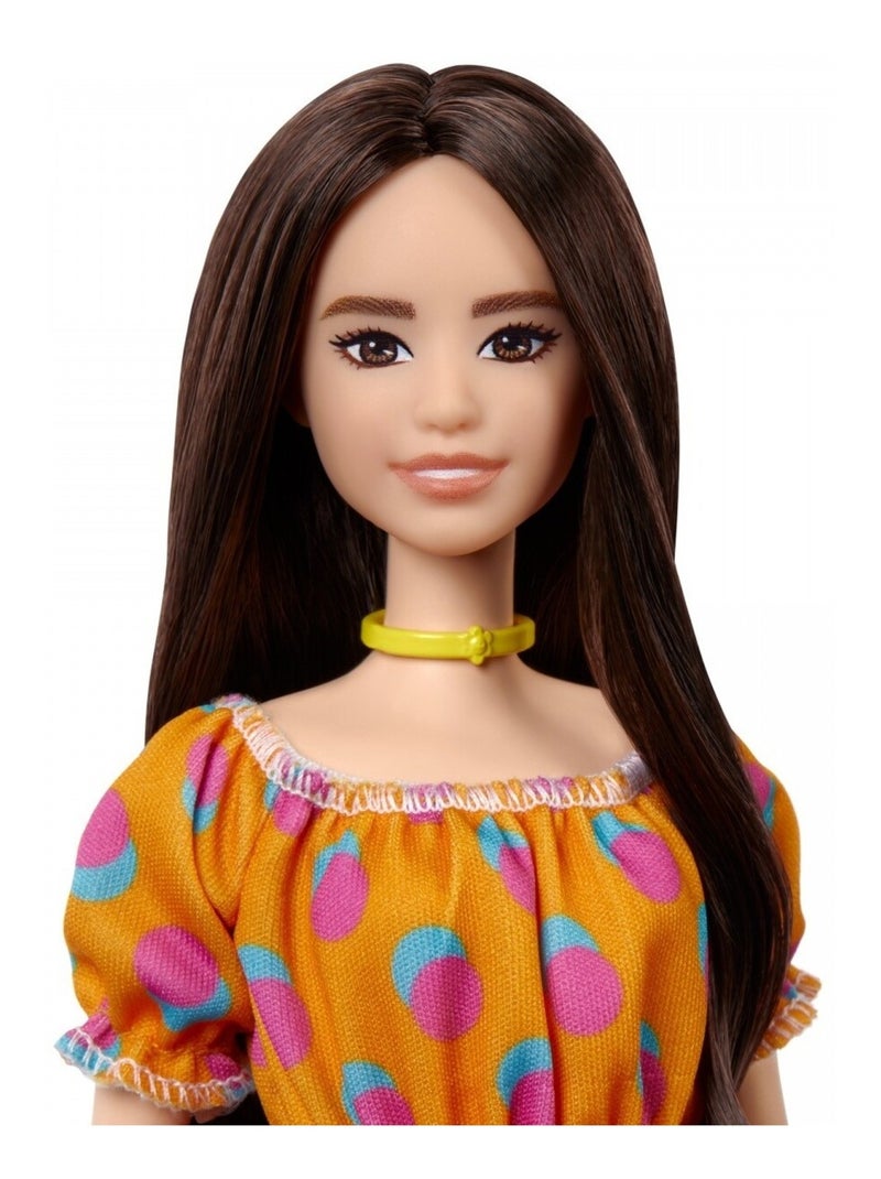 Poupée Barbie Fashionistas : Robe Orange Multicolore - Kiabi