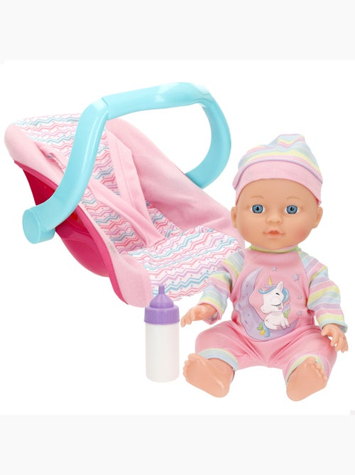 Poupée bébé 30 cm avec poussette et accessoires colorbaby's - Kiabi