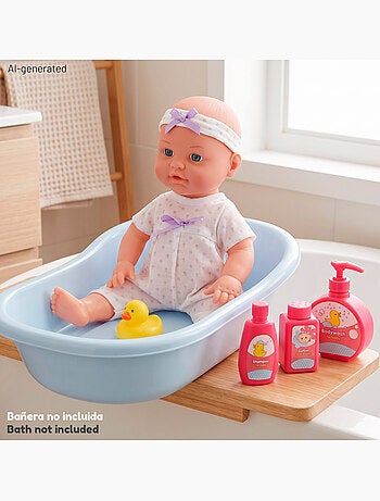 Poupée bébé de 32 cm avec accessoires + 24 mois colorbaby's