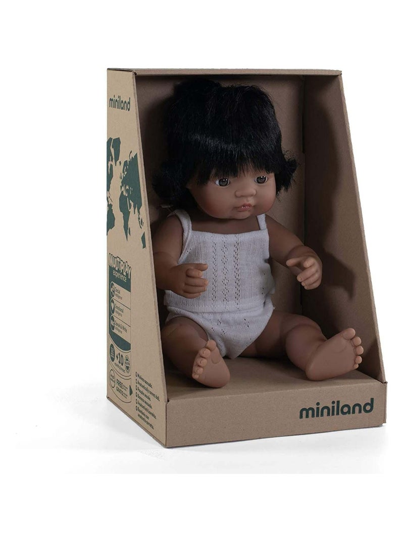 Poupée bébé fille, 38 cm Miniland Multicolore - Kiabi