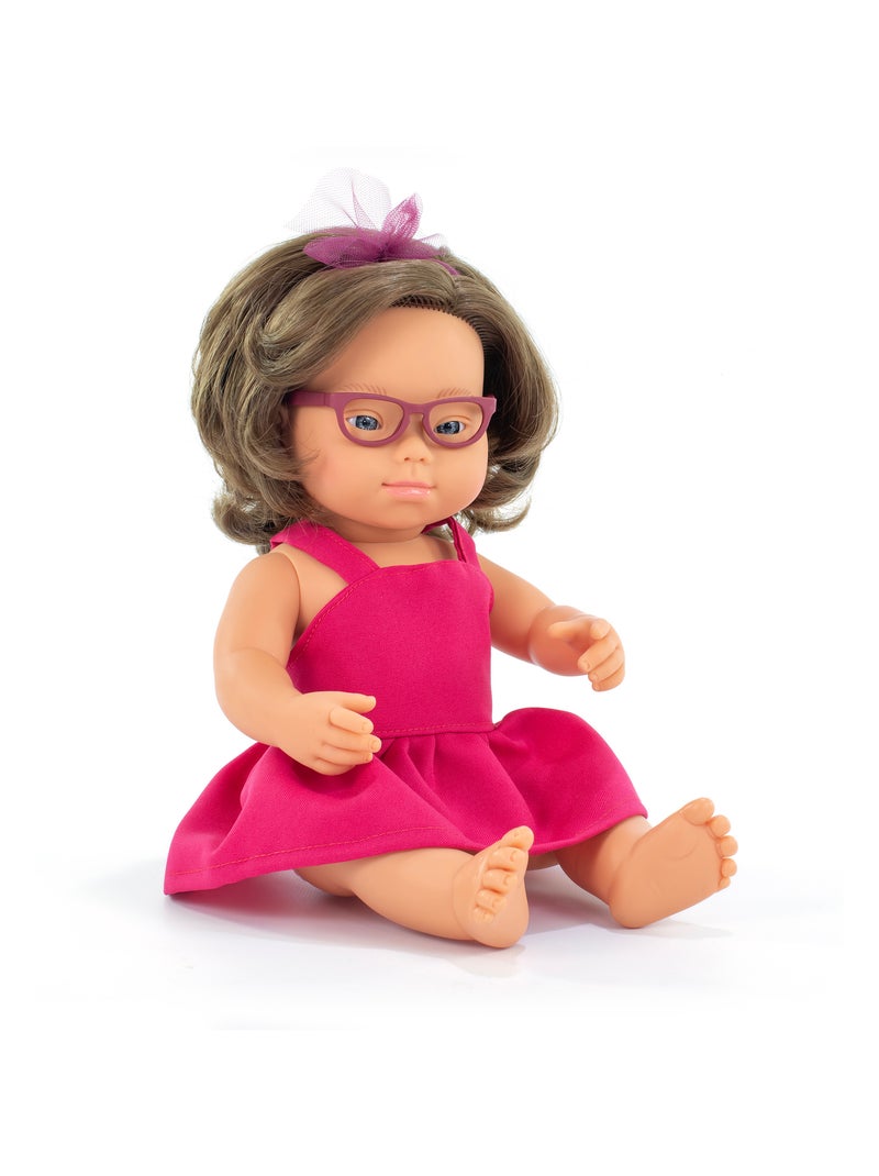 Poupée Caucasienne Trisomique Et Lunettes 38c Mf&m Miniland Beige - Kiabi