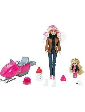 Poupée mannequin Stéphanie avec scooter des neiges