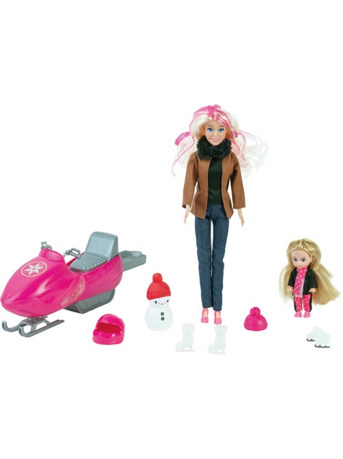 Poupée mannequin Stéphanie avec scooter des neiges - Kiabi